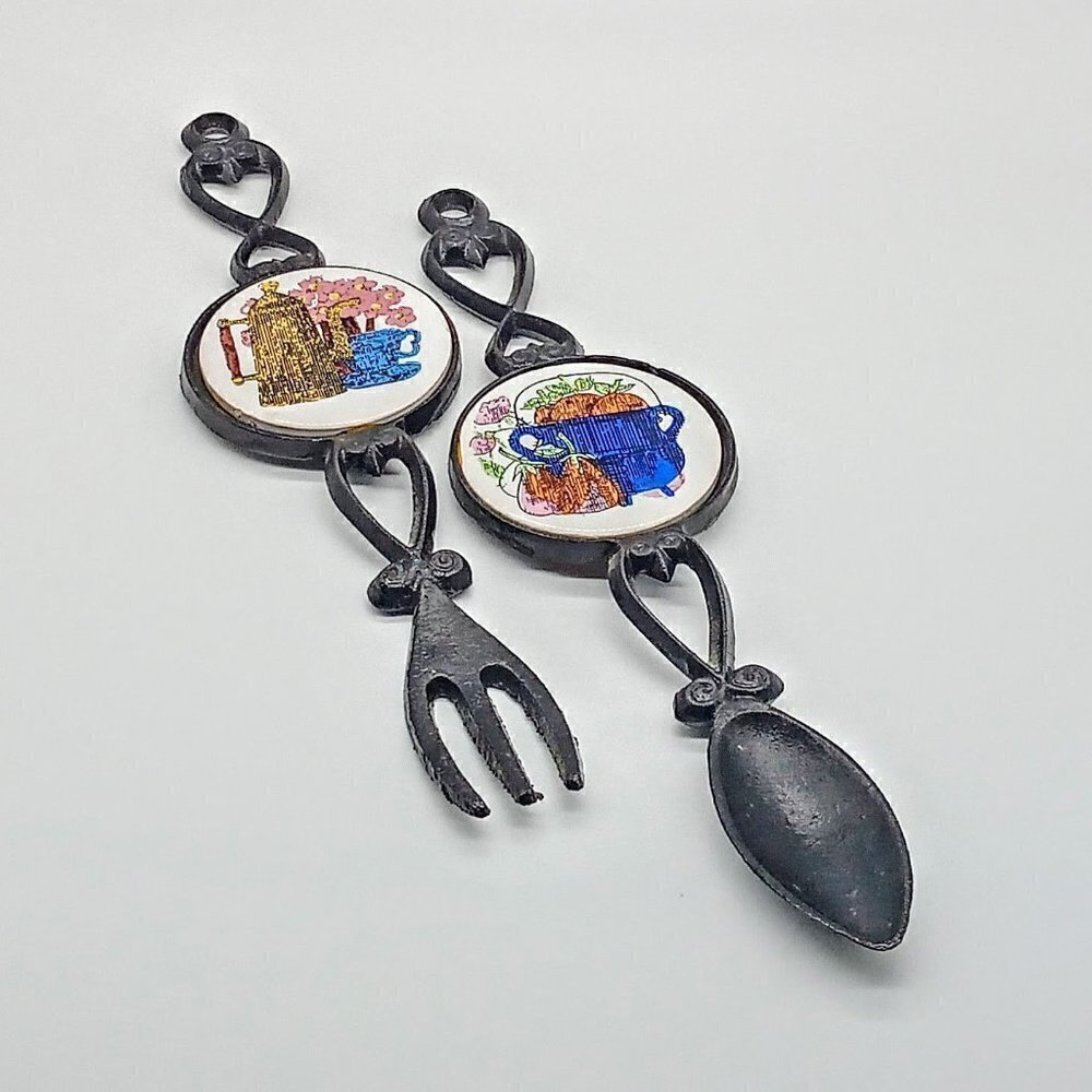 Vintage San Huan Cast Iron Fork Spoon Wall Hanging